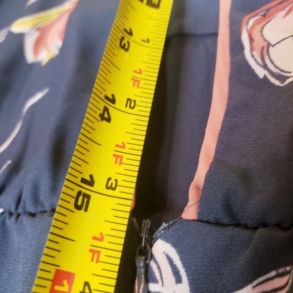 June and Hudson wide leg pant suit size 1X cropped floral hunter green pink - Picture 5 of 15